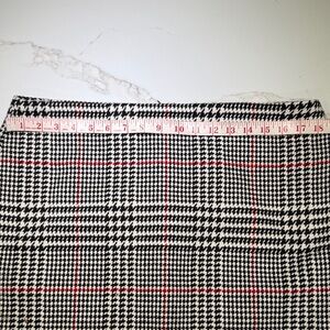 TALBOTS Straight Zipper Back Skirt, Classic Houndstooth, Black/White/Red